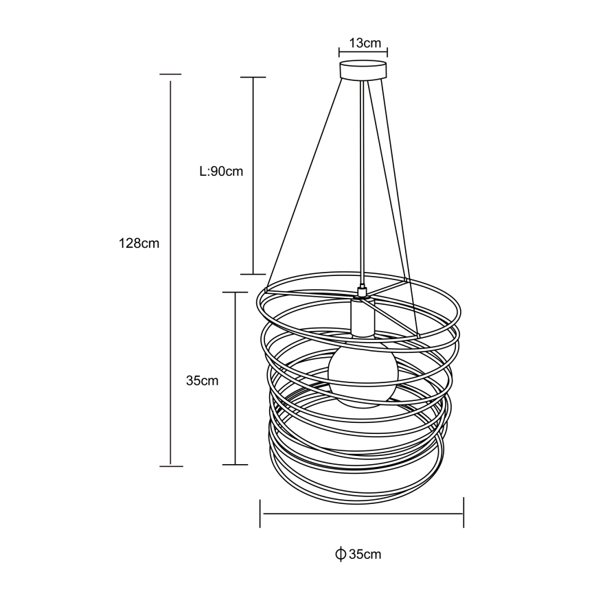 Globo 15640H - Lestenec na vrvici TILLY 1xE27/60W/230V črna