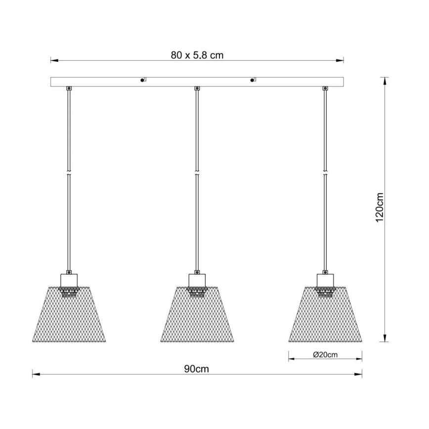 Globo - Lestenec na vrvici 3xE27/40W/230V