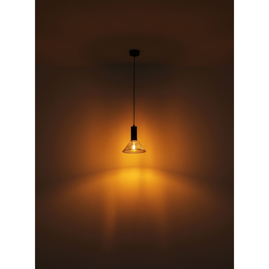 Globo - Lestenec na vrvici 1xE27/60W/230V črna