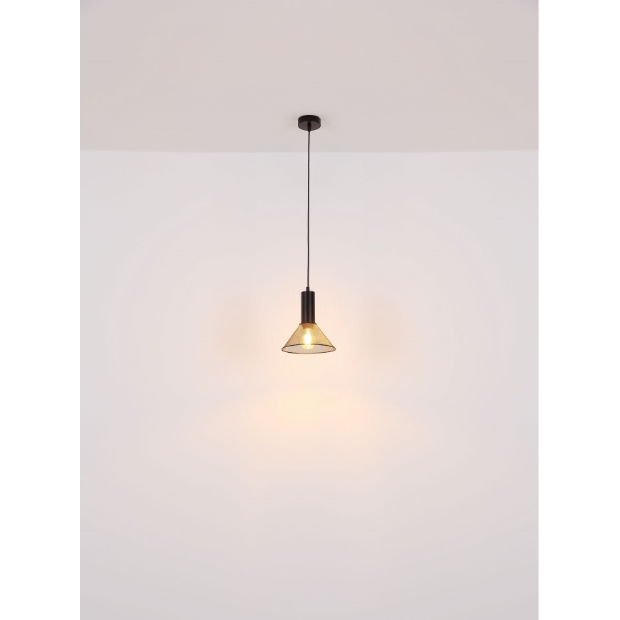 Globo - Lestenec na vrvici 1xE27/60W/230V črna