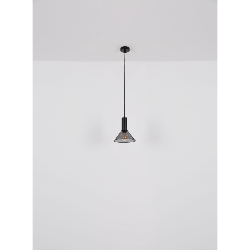 Globo - Lestenec na vrvici 1xE27/60W/230V črna