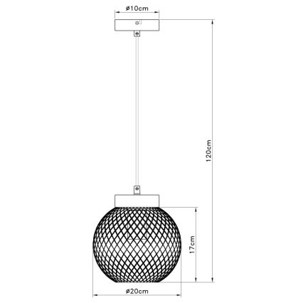 Globo - Lestenec na vrvici 1xE27/60W/230V