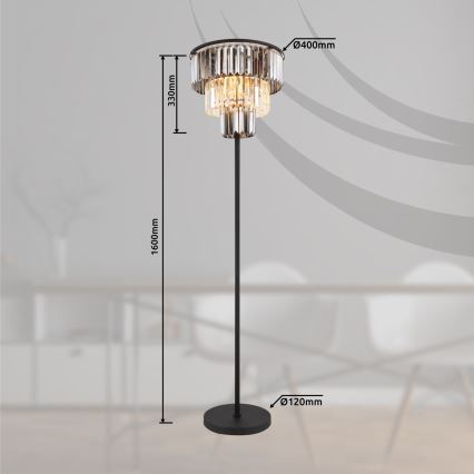 Globo - Talna svetilka 3xE27/40W/230V pr. 40 cm črna