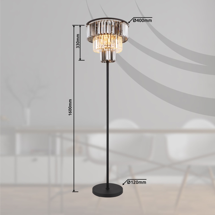 Globo - Talna svetilka 3xE27/40W/230V pr. 40 cm črna