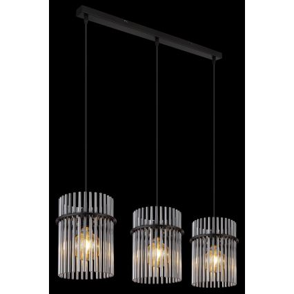 Globo - Lestenec na vrvici 3xE27/60W/230V črna