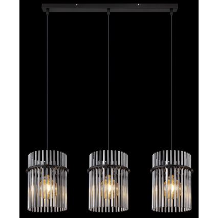 Globo - Lestenec na vrvici 3xE27/60W/230V črna