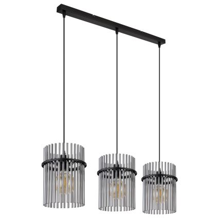 Globo - Lestenec na vrvici 3xE27/60W/230V črna