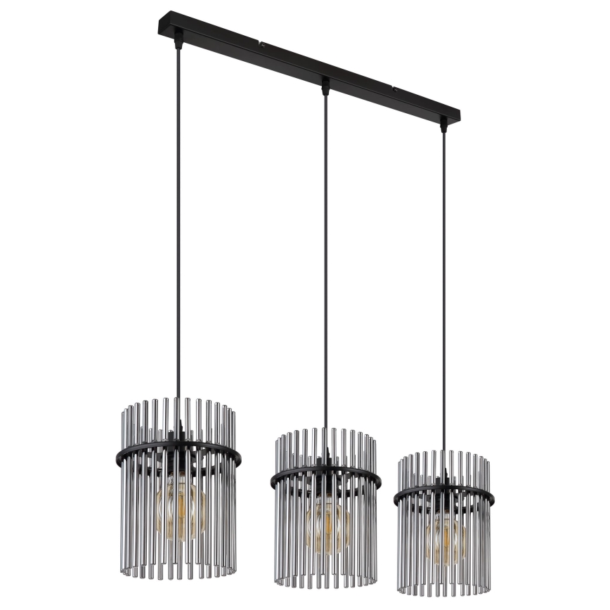 Globo - Lestenec na vrvici 3xE27/60W/230V črna
