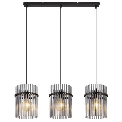 Globo - Lestenec na vrvici 3xE27/60W/230V črna