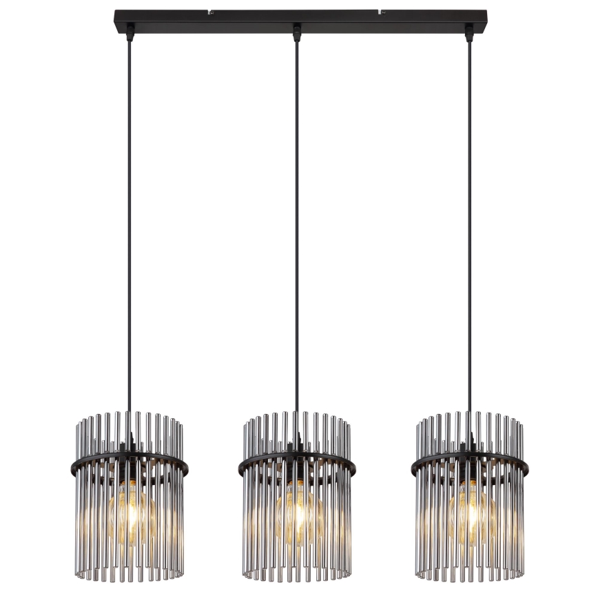 Globo - Lestenec na vrvici 3xE27/60W/230V črna
