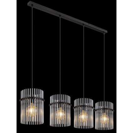 Globo - Lestenec na vrvici 4xE27/60W/230V črna