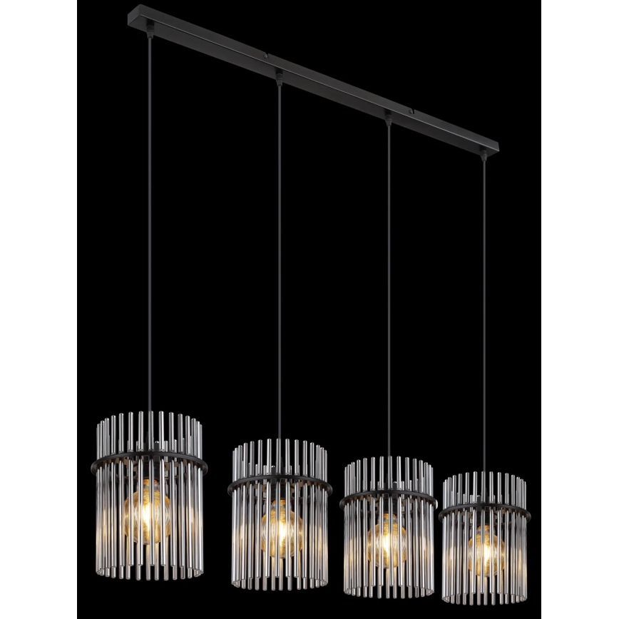 Globo - Lestenec na vrvici 4xE27/60W/230V črna