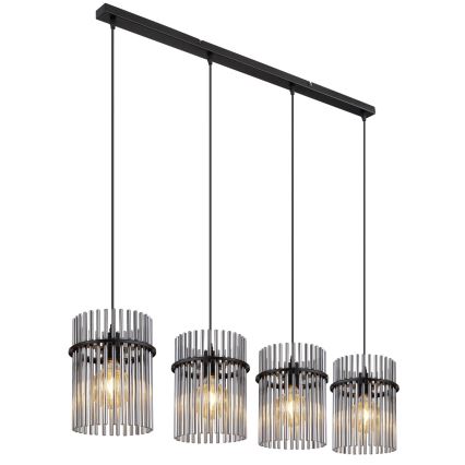 Globo - Lestenec na vrvici 4xE27/60W/230V črna