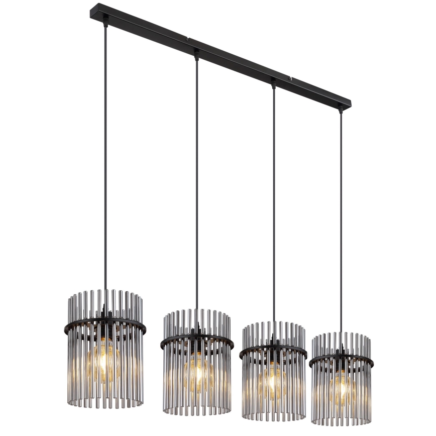 Globo - Lestenec na vrvici 4xE27/60W/230V črna