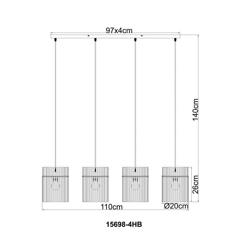 Globo - Viseči lestenec na kabel 4xE27/60W/230V