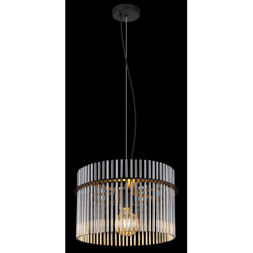 Globo - Lestenec na vrvici 1xE27/60W/230V pr. 40 cm črna