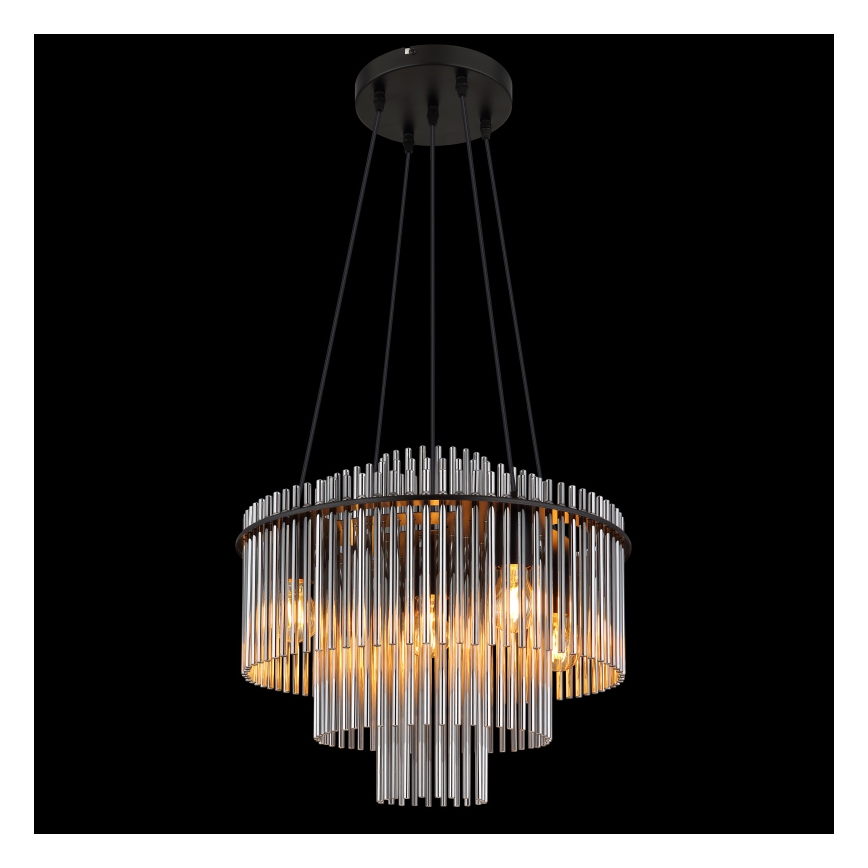Globo - Lestenec na kablu 5xE27/60W/230V črn