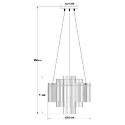 Globo - lestenec na kablu 5xE27/60W/230V zlate barve