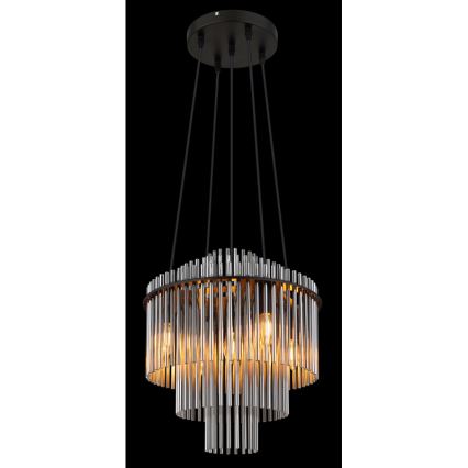Globo - Lestenec na vrvici 5xE14/40W/230V črna