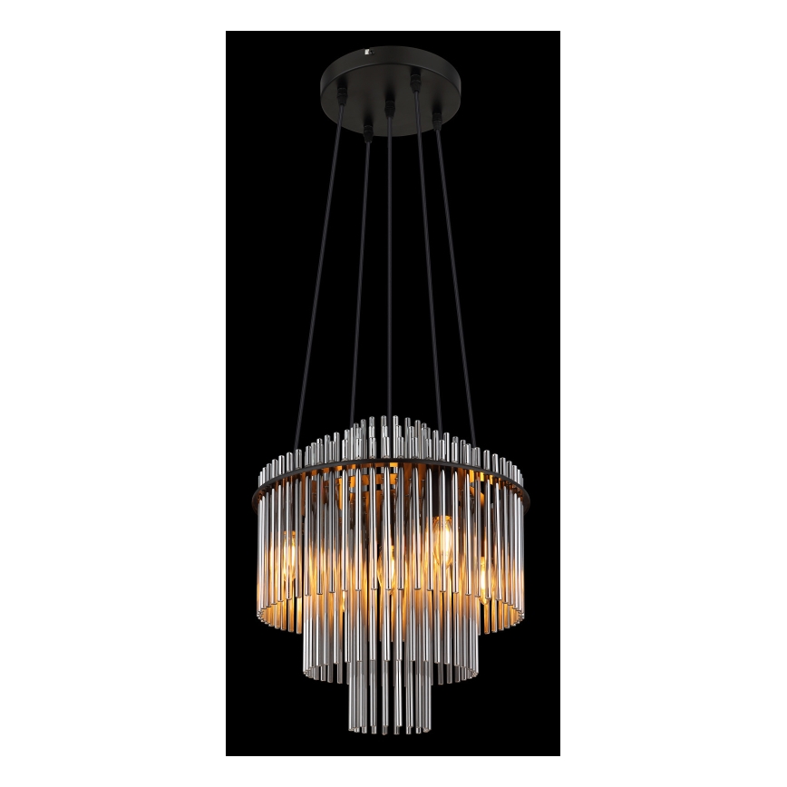 Globo - Lestenec na vrvici 5xE14/40W/230V črna