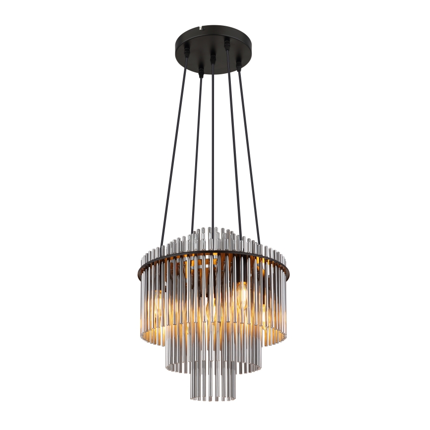 Globo - Lestenec na vrvici 5xE14/40W/230V črna