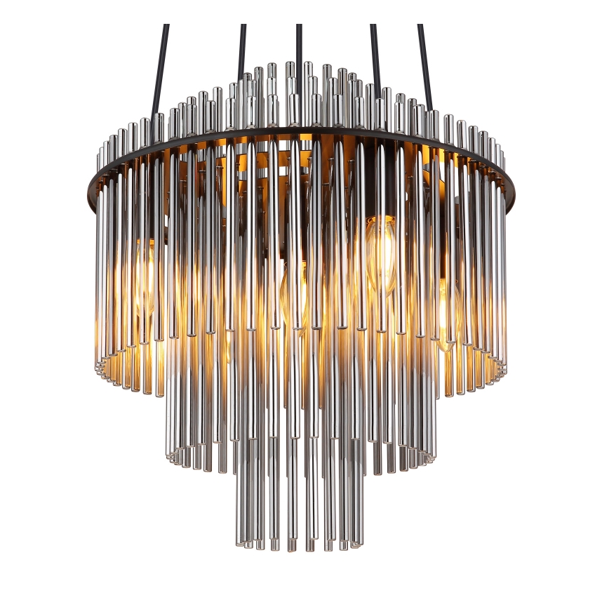 Globo - Lestenec na vrvici 5xE14/40W/230V črna