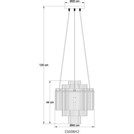 Globo - Lestenec na vrvici 5xE14/40W/230V črna