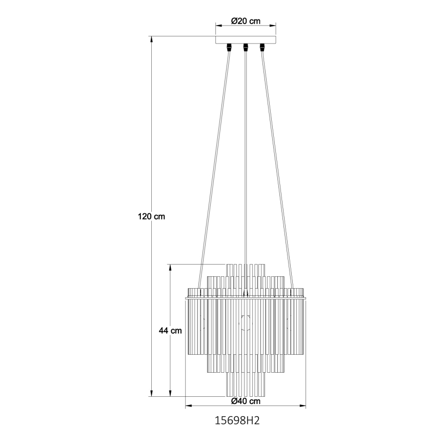 Globo - Lestenec na vrvici 5xE14/40W/230V črna