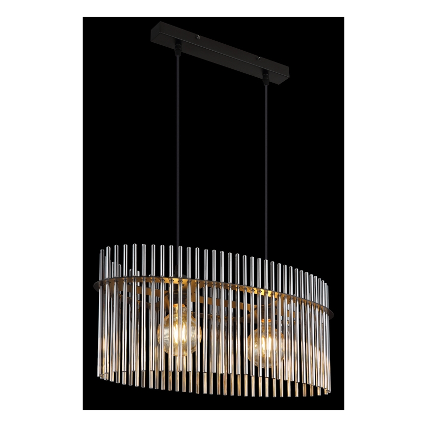 Globo - Lestenec na vrvici 2xE27/60W/230V črna
