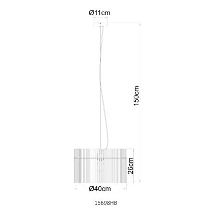 Globo - Lestenec na žici 1xE27/60W/230V Ø 40 cm kremna