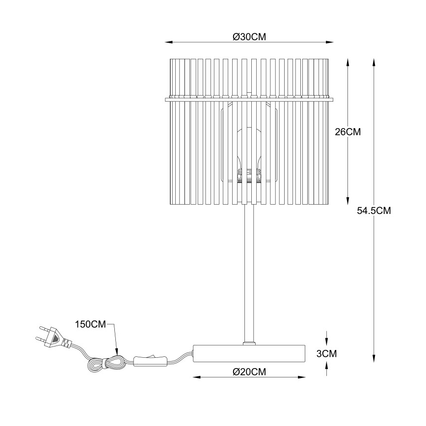 Globo - Namizna svetilka 1xE27/60W/230V, premer 30 cm, črna