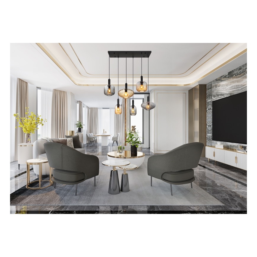 Globo - Lestenec na kablu 6xE27/60W/230V