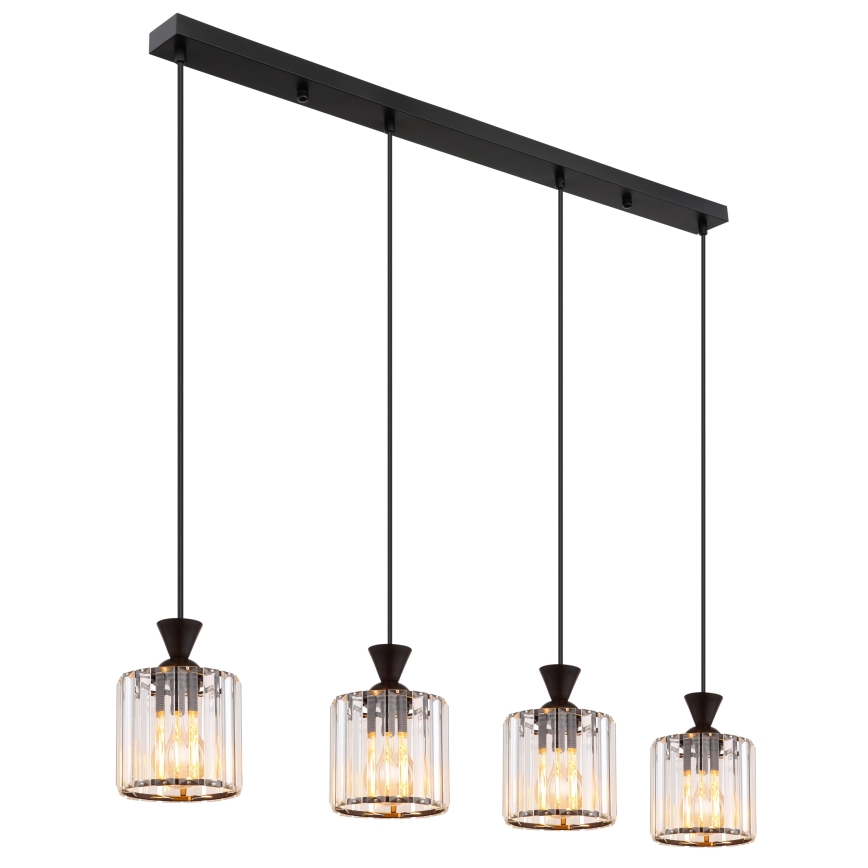 Globo - Lestenec na vrvici 4xE27/60W/230V črna