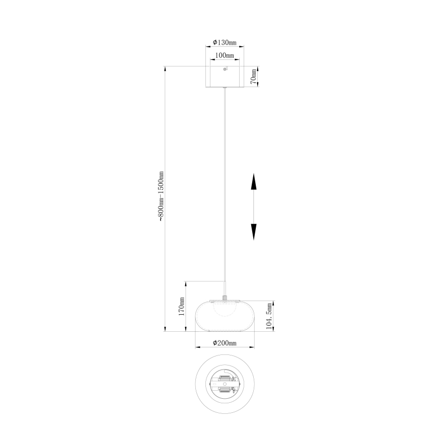 Globo - LED Lestenec na vrvici LED/6W/230V bela