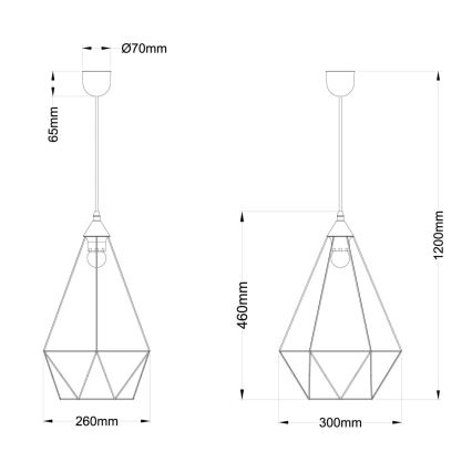 Globo - Lestenec na vrvici 1xE27/60W/230V pr. 30 cm