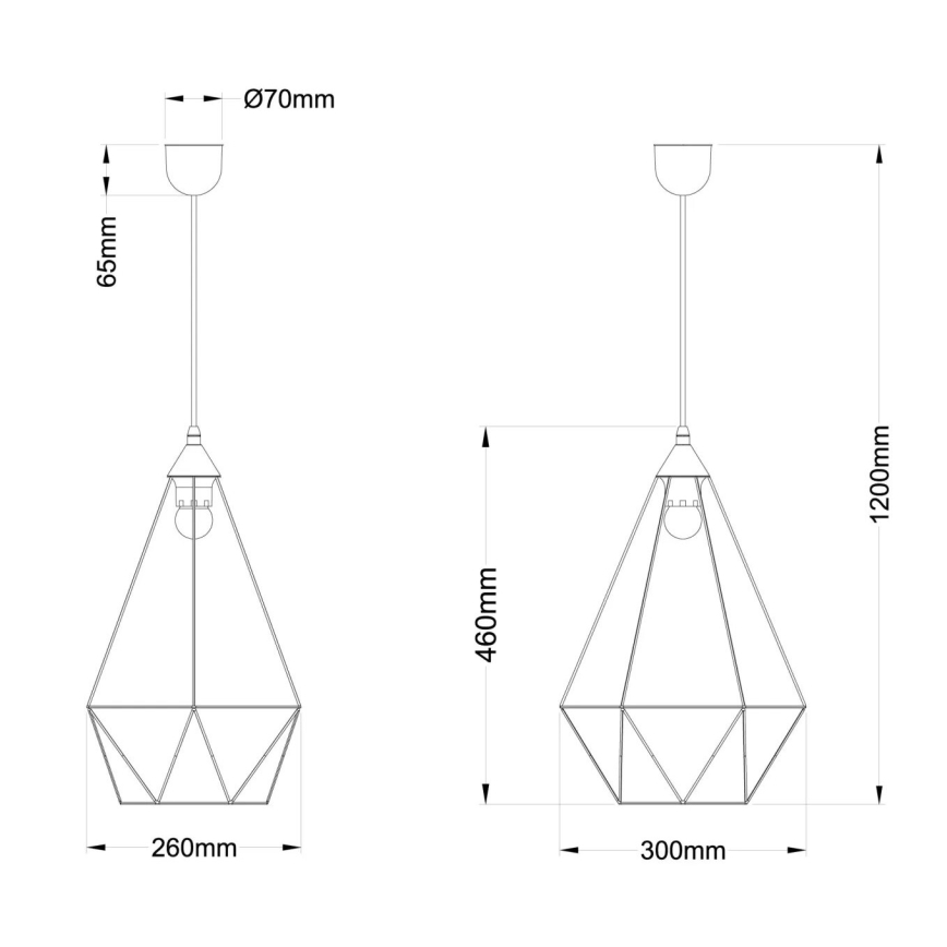 Globo - Lestenec na vrvici 1xE27/60W/230V pr. 30 cm
