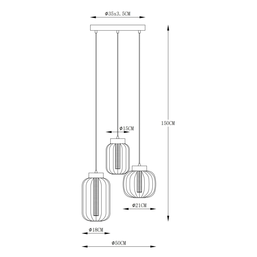 Globo - LED Lestenec na vrvici LED/23W/230V