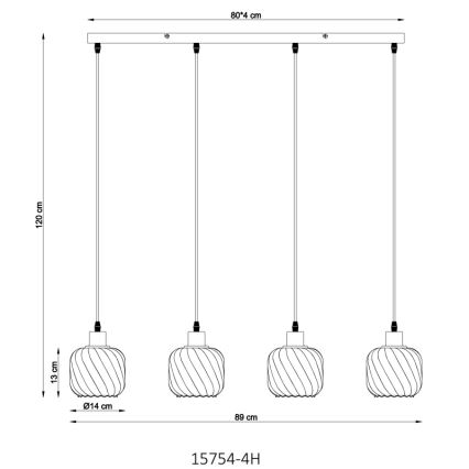 Globo - Lestenec na vrvici 4xE27/25W/230V