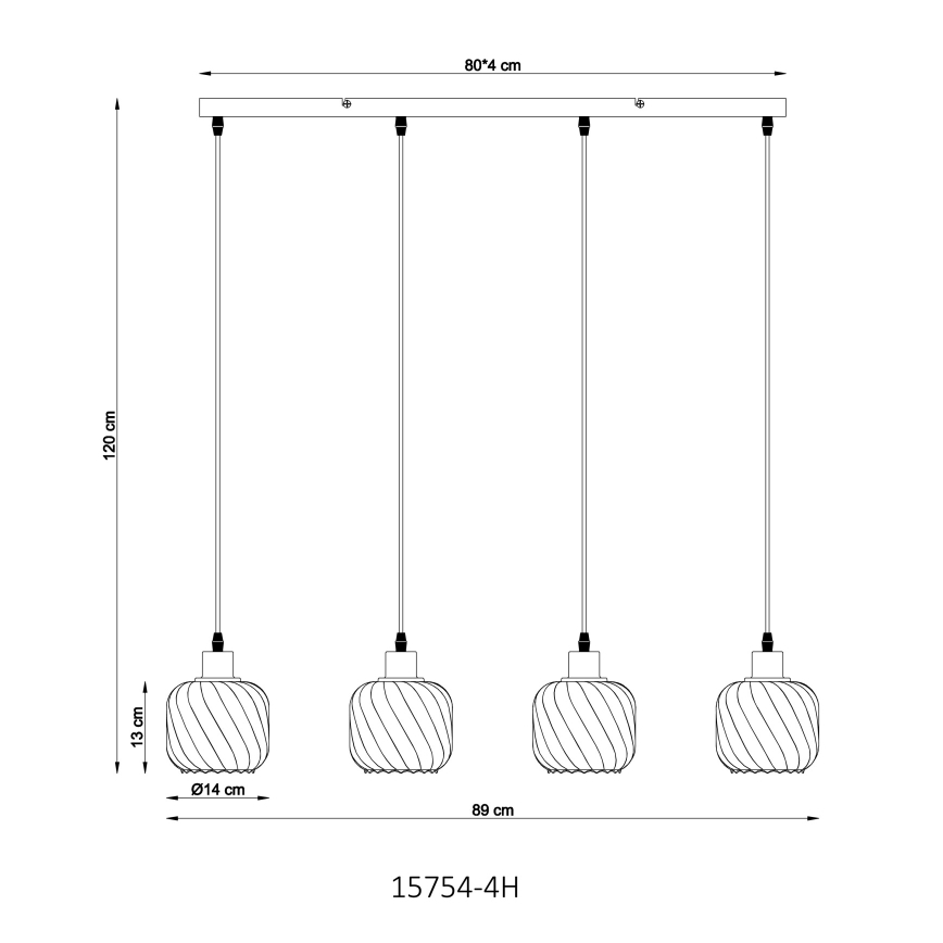 Globo - Lestenec na vrvici 4xE27/25W/230V