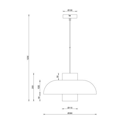 Globo - Lestenec na kablu 1xE27/60W/230V črna