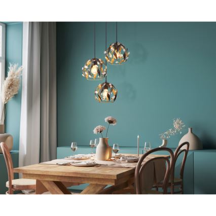 Globo - Lestenec na vrvici 3xE27/40W/230V pr. 41 cm