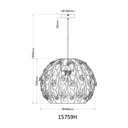 Globo - Lestenec na vrvici 1xE27/40W/230V pr. 40 cm