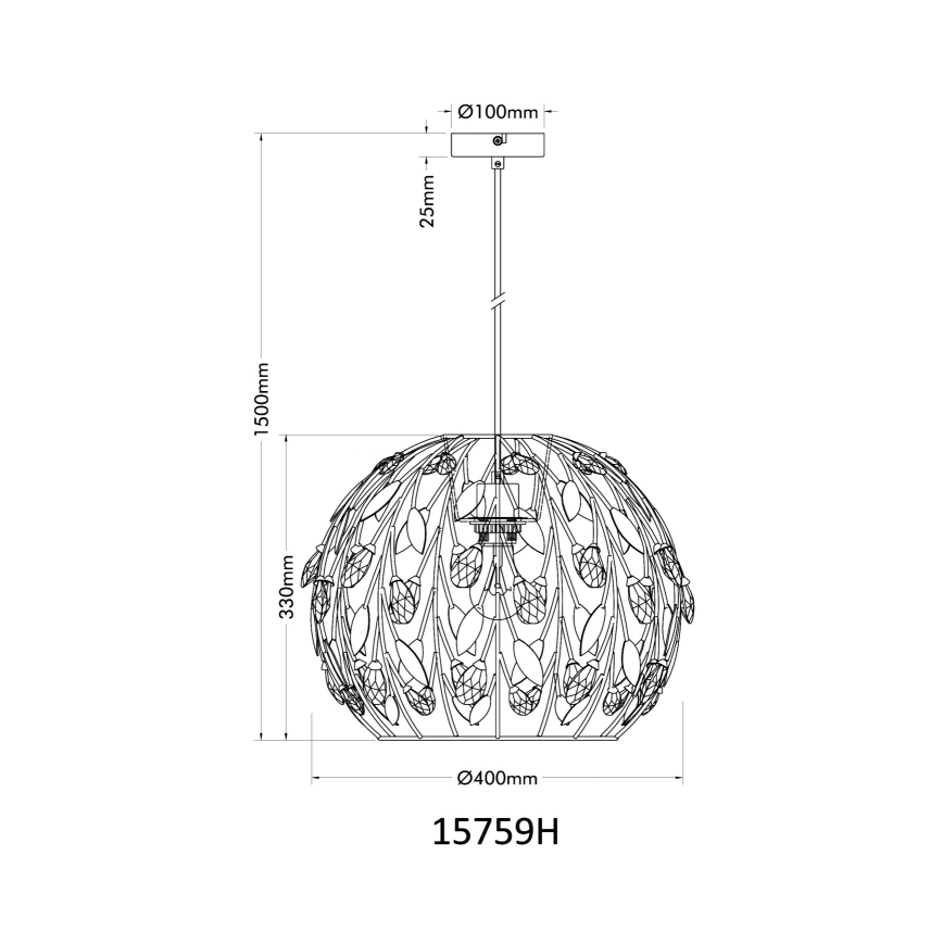 Globo - Lestenec na vrvici 1xE27/40W/230V pr. 40 cm