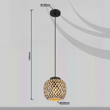 Globo 15766H - Lestenec na vrvici COLLY 1xE27/15W/230V pr. 20 cm