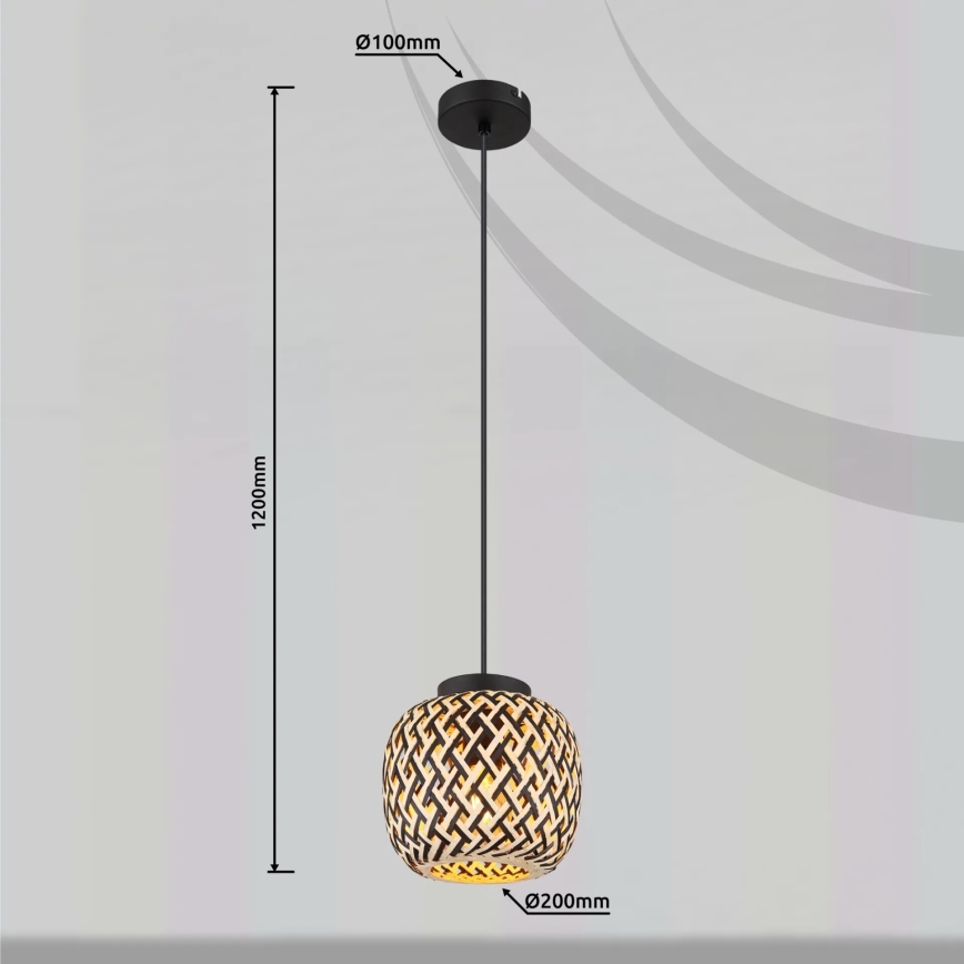Globo 15766H - Lestenec na vrvici COLLY 1xE27/15W/230V pr. 20 cm