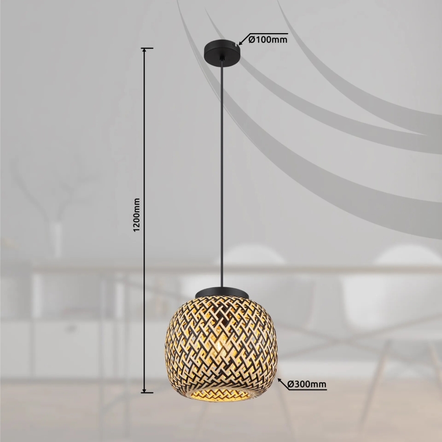 Globo 15766H1 - Lestenec na vrvici COLLY 1xE27/15W/230V pr. 30 cm