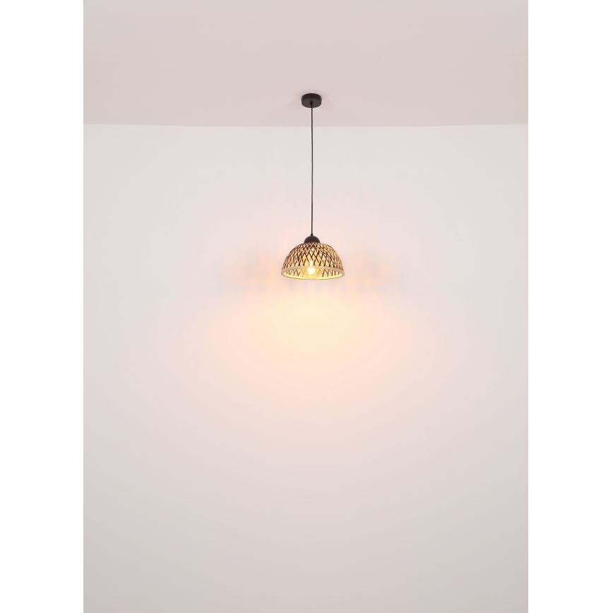 Globo - Lestenec na vrvici 1xE27/15W/230V bambus