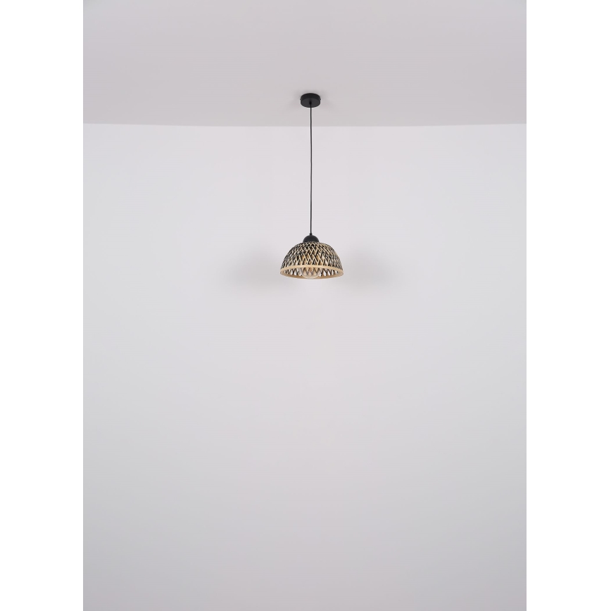 Globo - Lestenec na vrvici 1xE27/15W/230V bambus