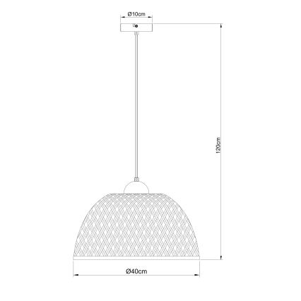 Globo - Lestenec na vrvici 1xE27/15W/230V bambus