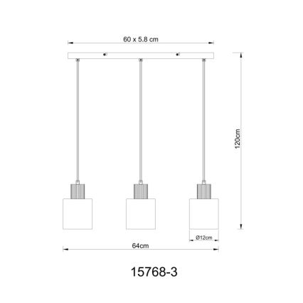 Globo - Lestenec na vrvici 3xE27/25W/230V črna